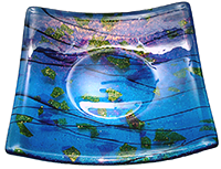 Glass Slumped Blue Plate